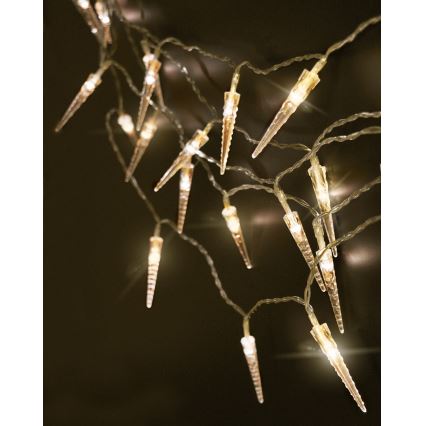 Brilagi - LED Outdoor Christmas chain 50xLED/8 functions/3xAA 8m IP44 warm white