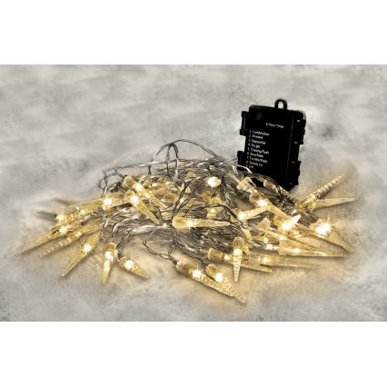 Brilagi - LED Outdoor Christmas chain 50xLED/8 functions/3xAA 8m IP44 warm white