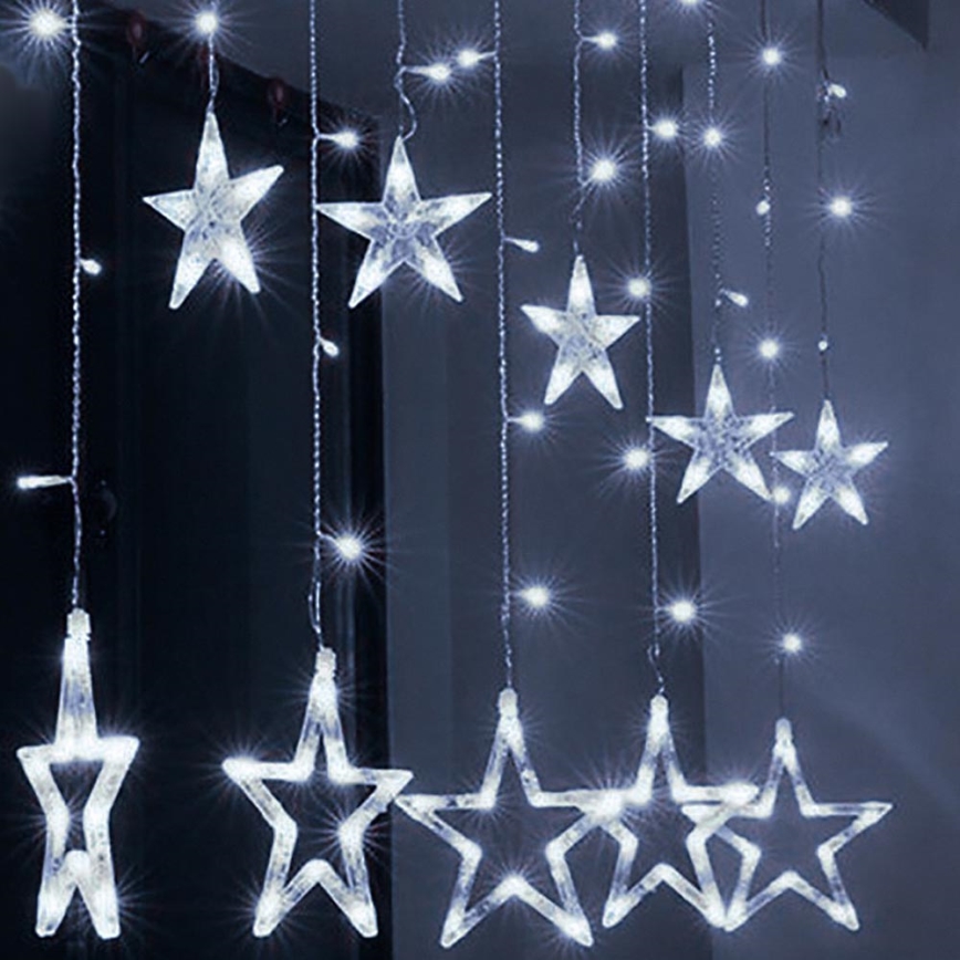 Brilagi - LED Outdoor Christmas curtain 123xLED/3xAA/USB 3m IP44 cool white