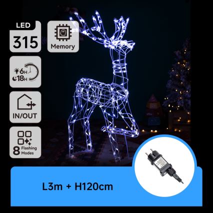 Brilagi - LED Outdoor Christmas Decoration LED/3,6W/31/230V 6500K 120 cm IP44 Reindeer
