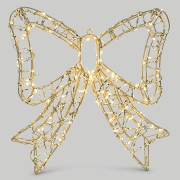 BRILAGI - LED Outdoor Christmas Decoration LED/3.6W/8 functions 41 cm IP44 warm white bow/gold