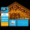 BRILAGI - LED Outdoor Christmas String 1000 LEDs/9W/8 Functions 53x0.6m IP44 Warm White