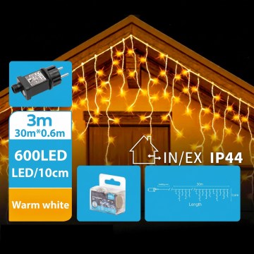 BRILAGI - LED Outdoor Christmas String Lights 600xLED/6W/8 functions 33m IP44 warm white
