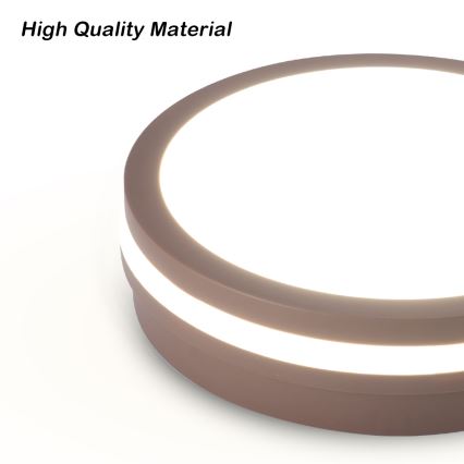 Brilagi - LED Outdoor Ceiling Light with Sensor BENE LED/18W/230V Ø 21.5 cm Brown IP54