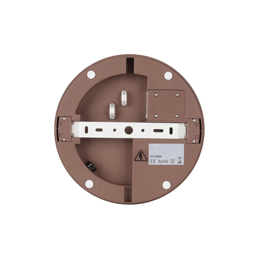 Brilagi - LED Outdoor Ceiling Light with Sensor BENE LED/18W/230V Ø 21.5 cm Brown IP54