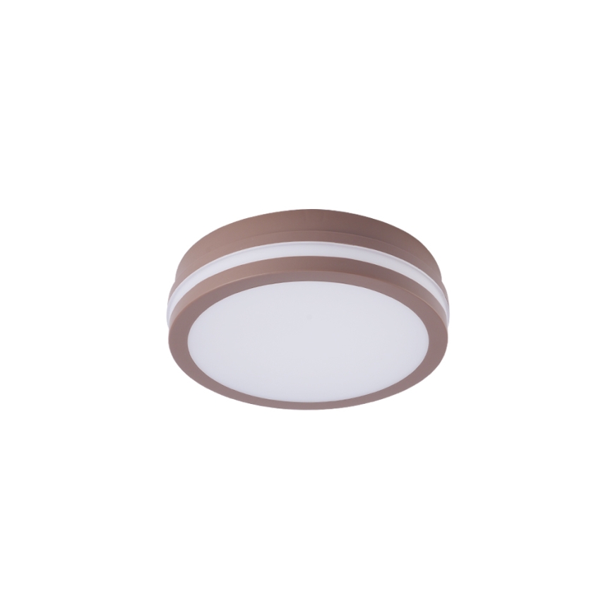 Brilagi - BENE LED outdoor ceiling light with sensor, LED/18W/230V, Ø 21,5 cm, brown, IP54