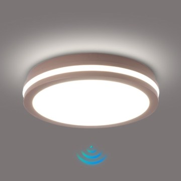 Brilagi - LED outdoor fixture with sensor BENE LED/24W/230V, dia. 26 cm, brown, IP54