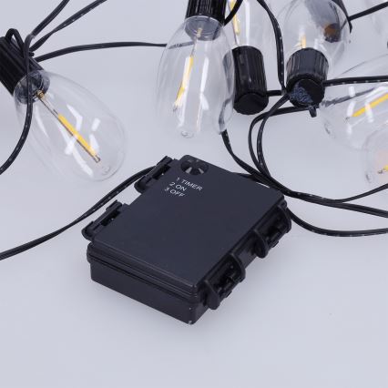 Brilagi - LED Outdoor Garland, 10 LEDs, 3x AA, 3.2 m, IP44, Warm White