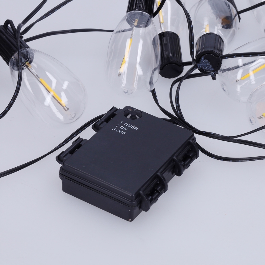 Brilagi - LED Outdoor Garland, 10 LEDs, 3x AA, 3.2 m, IP44, Warm White