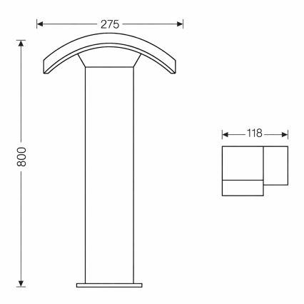 Brilagi - LED Outdoor lamp ARCELO LED/9W/230V 80 cm IP54