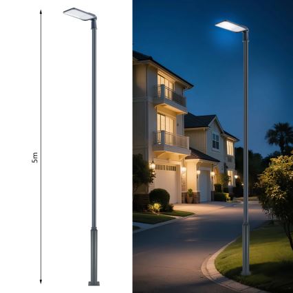Brilagi - URBANLIGHT LED Outdoor Street Light with 5 m Pole and Swivel Joint, 200W/230V, Anthracite, IP65