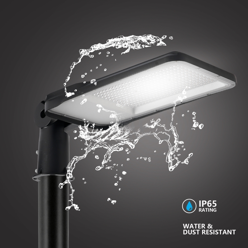 Brilagi - URBANLIGHT LED outdoor street lamp with 3 m pole and swivel joint, 200W/230V, black, IP65