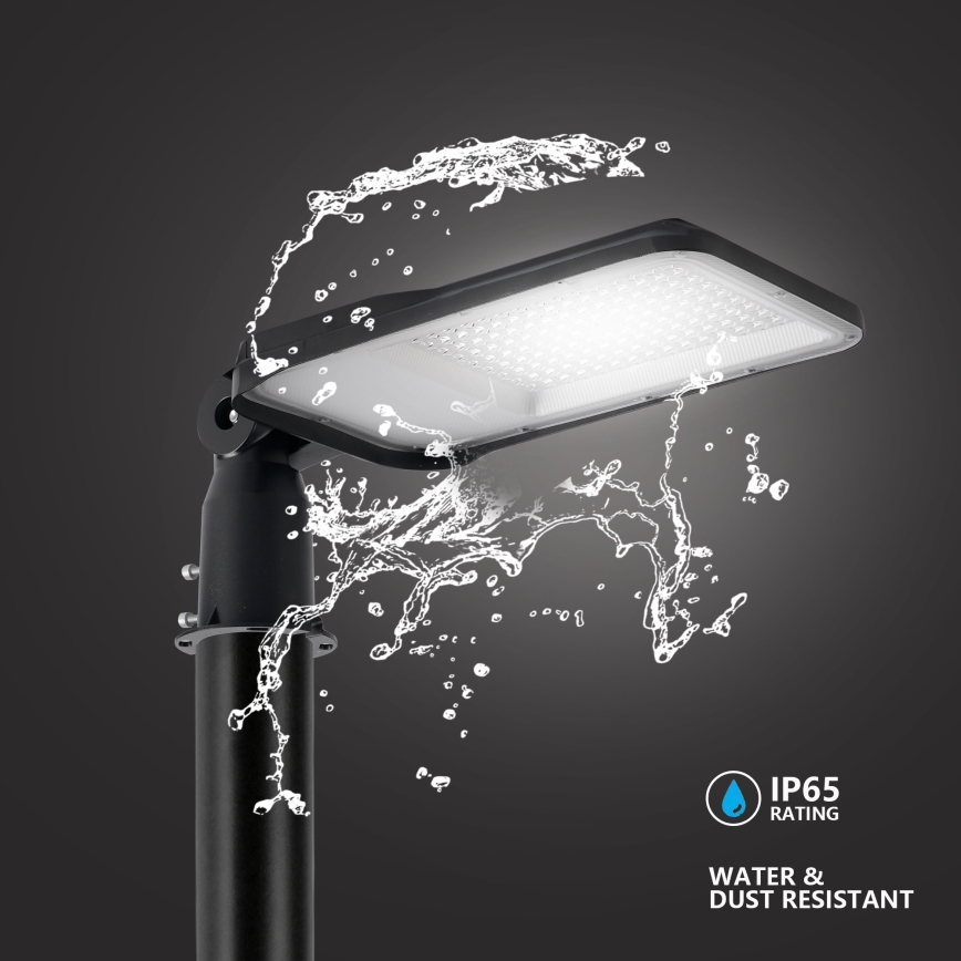 Brilagi - LED Outdoor Streetlight with 3 m Pole and Adjustable Joint URBANLIGHT LED/100W/230V Black IP65