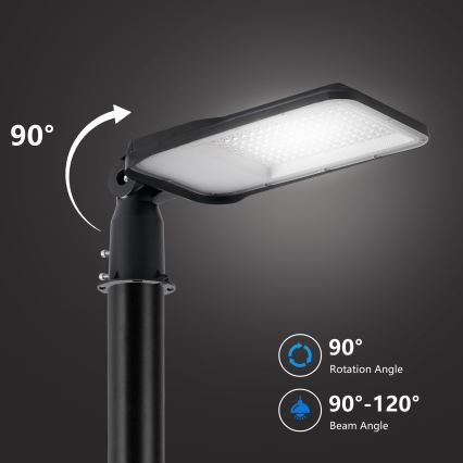 Brilagi - LED Outdoor Streetlight with 3 m Pole and Adjustable Joint URBANLIGHT LED/100W/230V Black IP65