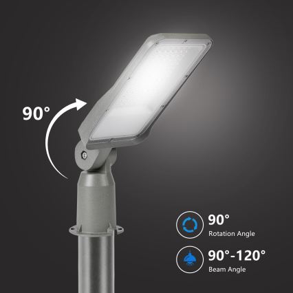 Brilagi - LED URBANLIGHT outdoor street light with 3 m pole and articulated joint LED/50W/230V grey IP65