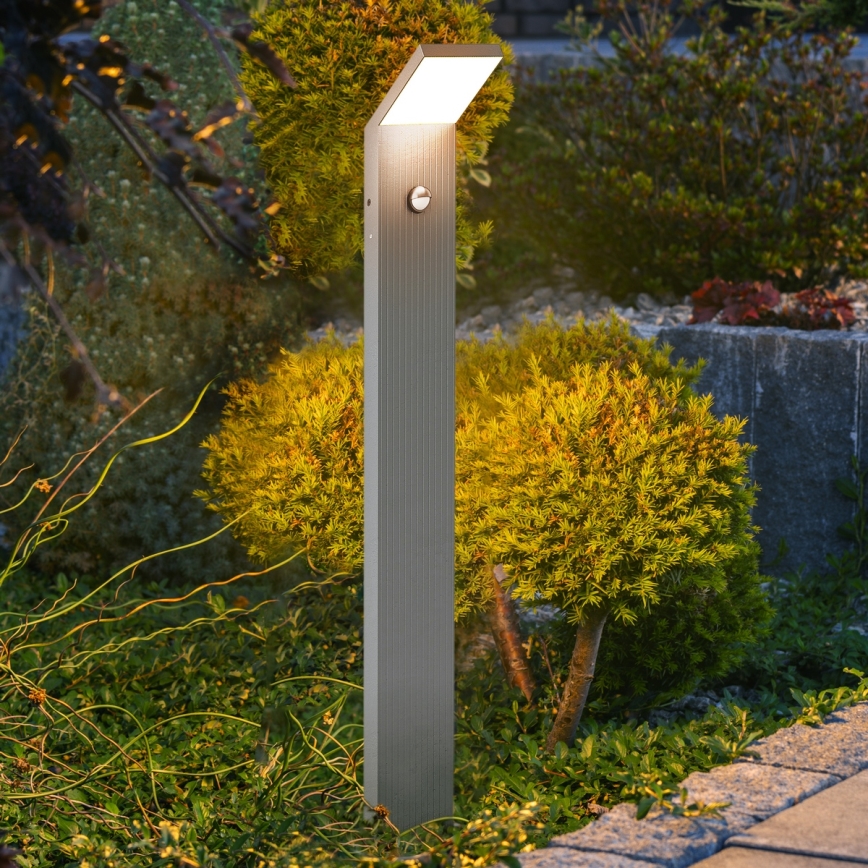 Brilagi - LED Outdoor Lamp with Sensor RIANO LED/8W/230V Silver IP65