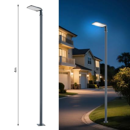 Brilagi - URBANLIGHT LED outdoor street lamp with 4 m pole and swivel joint, 100W, 230V, anthracite, IP65