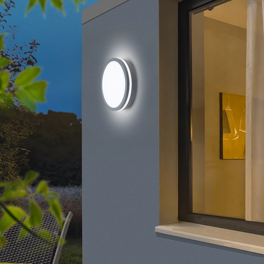 Brilagi - LED Outdoor light with sensor BENE LED/24W/230V d. 26 cm anthracite IP54