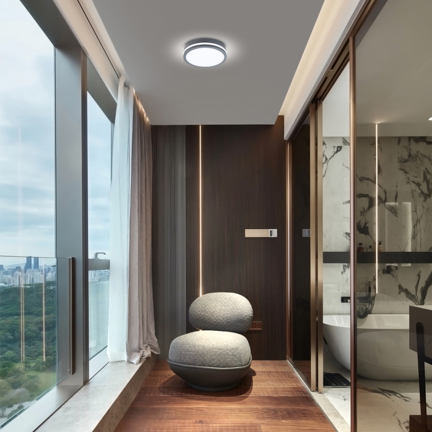 Brilagi - LED Outdoor light with sensor BENE LED/24W/230V d. 26 cm anthracite IP54