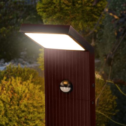 BRILAGI - LED Outdoor Light with Sensor RIANO LED/8W/230V Brown IP65 80 cm