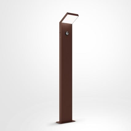 Brilagi - LED Outdoor Light with Sensor RIANO LED/8W/230V Brown IP65 80 cm