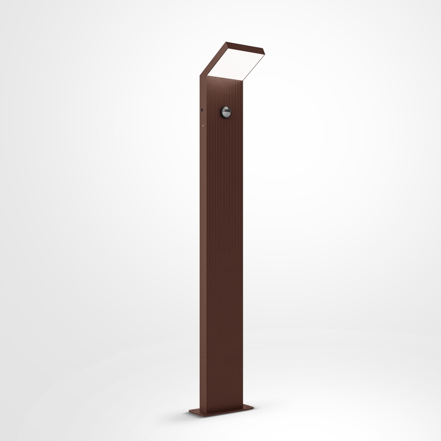 Brilagi - LED Outdoor Light with Sensor RIANO LED/8W/230V Brown IP65 80 cm