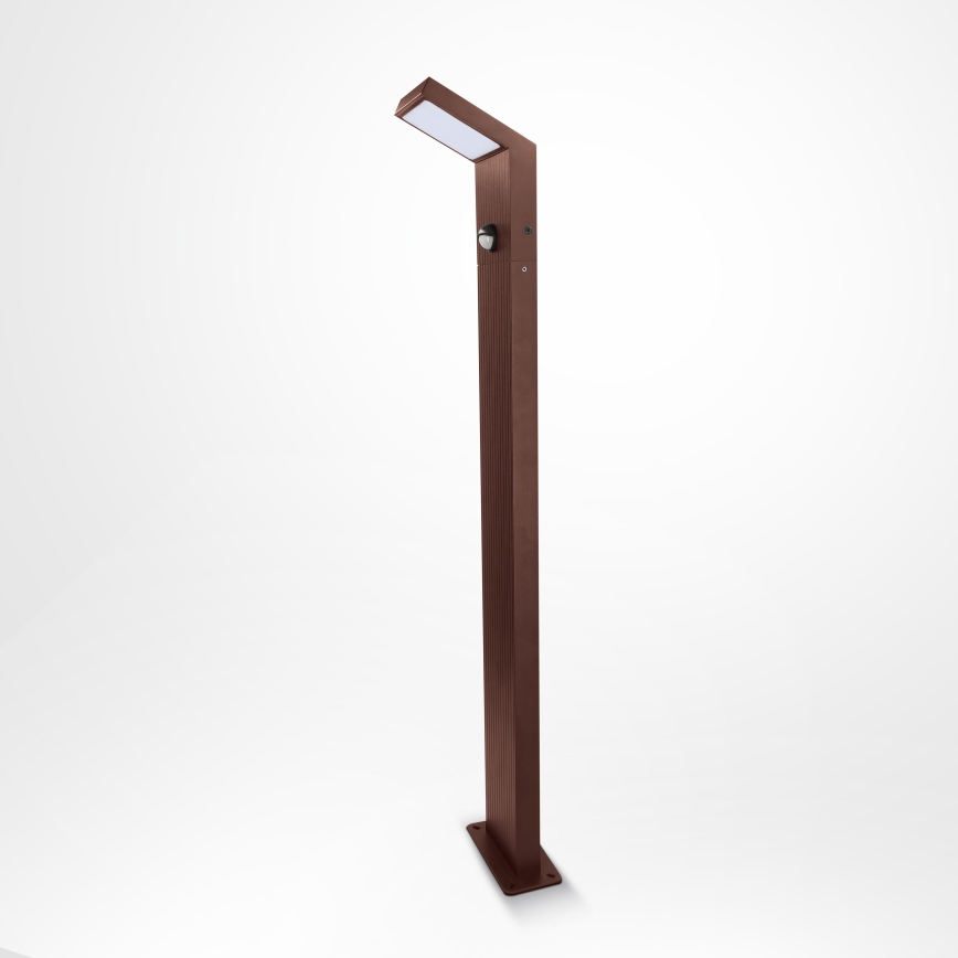 Brilagi - LED Outdoor Light with Sensor RIANO LED/8W/230V Brown IP65 80 cm
