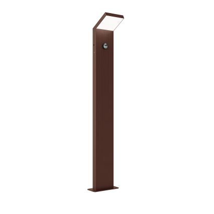 Brilagi - LED Outdoor Light with Sensor RIANO LED/8W/230V Brown IP65 80 cm