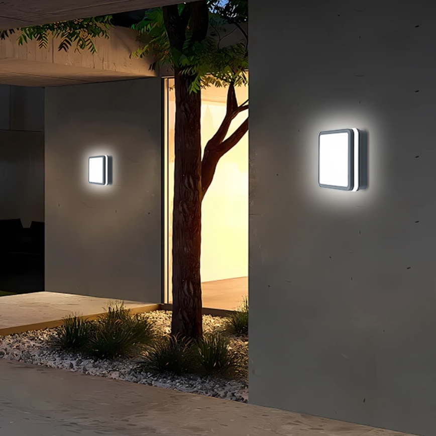 Brilagi - BENE LED Outdoor Light with Sensor LED/18W/230V 22x22 cm Anthracite IP54