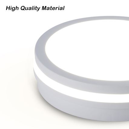 Brilagi - LED outdoor ceiling light with sensor BENE LED/18W/230V, Ø 21.5 cm, white, IP54