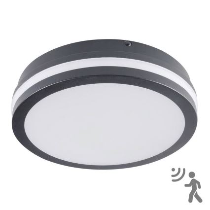Brilagi - BENE LED/18W/230V Outdoor Light with Sensor, Ø 22 cm, Anthracite, IP54