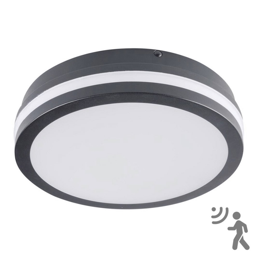 Brilagi - BENE LED/18W/230V Outdoor Light with Sensor, Ø 22 cm, Anthracite, IP54