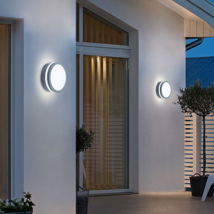 Brilagi - BENE LED/18W/230V Outdoor Light with Sensor, Ø 22 cm, Anthracite, IP54