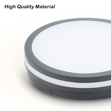Brilagi - BENE LED/18W/230V Outdoor Light with Sensor, Ø 22 cm, Anthracite, IP54
