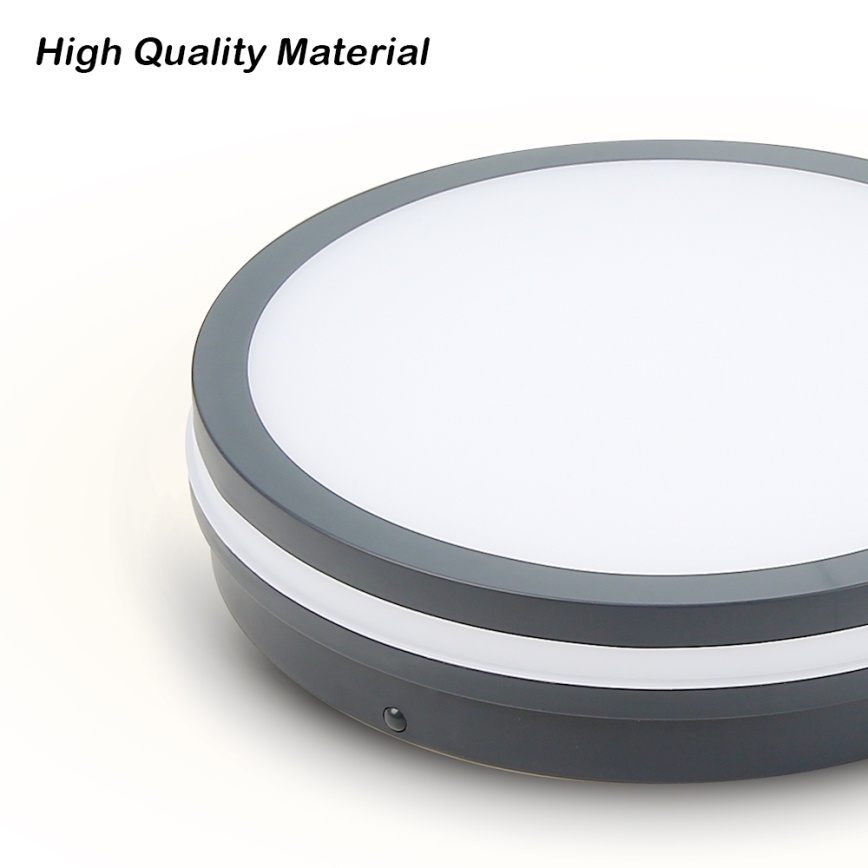 Brilagi - BENE LED/18W/230V Outdoor Light with Sensor, Ø 22 cm, Anthracite, IP54