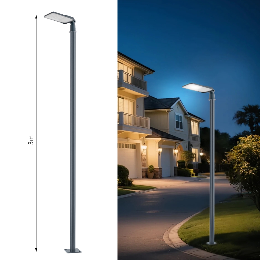 Brilagi - LED outdoor street lamp with 3 m pole and swivel joint URBANLIGHT LED/100W/230V anthracite IP65