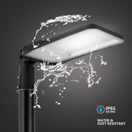Brilagi - LED Outdoor Street Lamp with 4 m Pole and Articulated Joint URBANLIGHT LED/200W/230V Black IP65