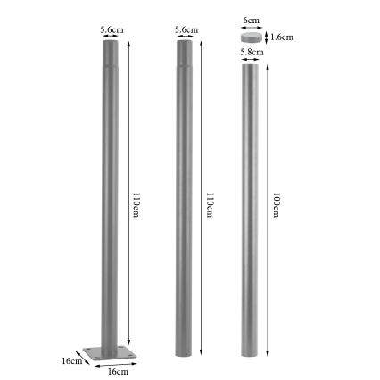 BRILAGI - LED Outdoor street light with 3 m pole URBANSPARK LED/120W/230V grey IP65