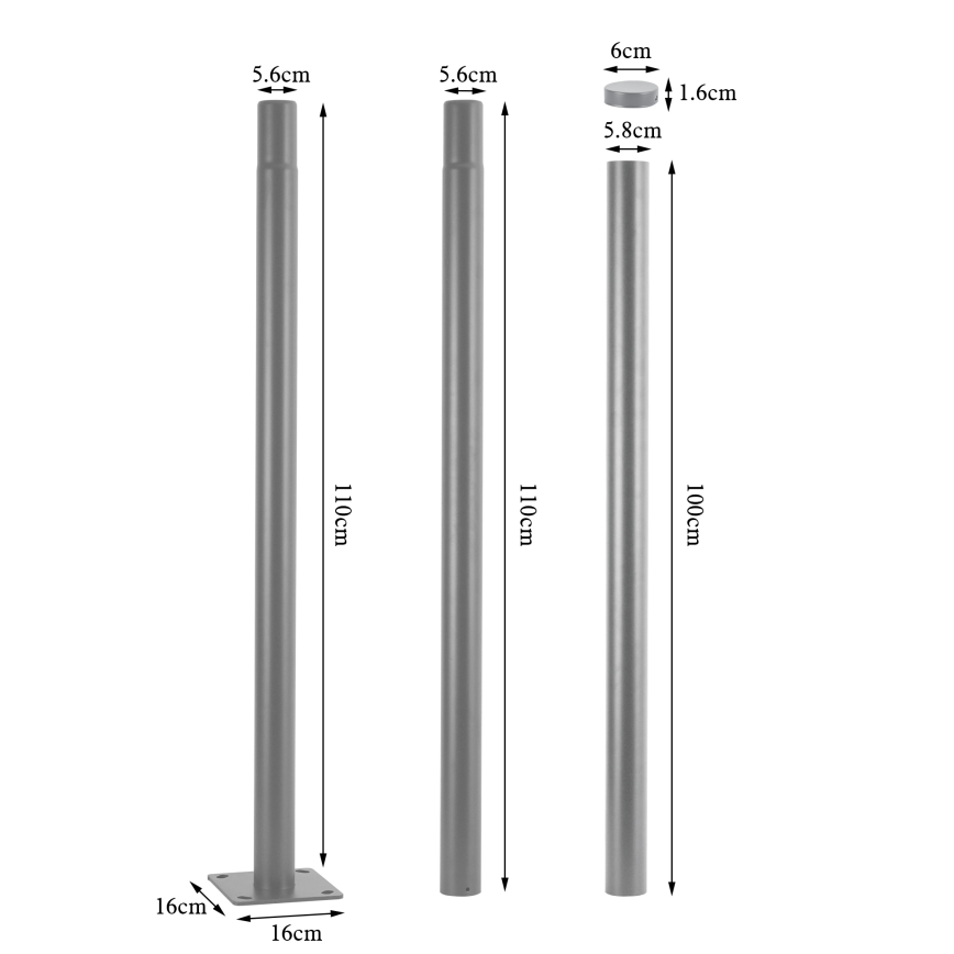 BRILAGI - LED Outdoor street light with 3 m pole URBANSPARK LED/120W/230V grey IP65