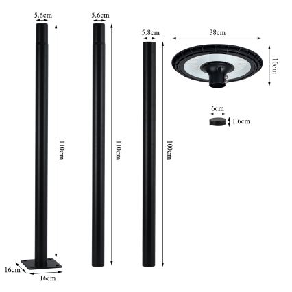 Brilagi - LED Outdoor Street Light URBANSPARK LED/120W/230V Black IP65