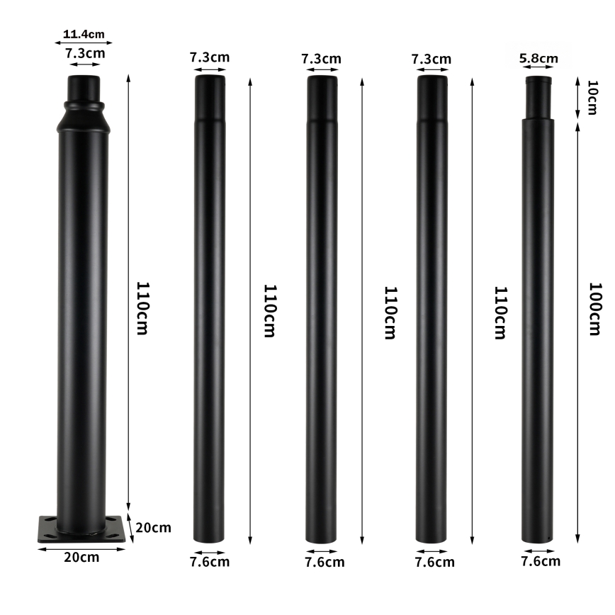 Brilagi - LED Outdoor Street Lamp with 5 m Pole URBANSPARK LED/120W/230V Black IP65