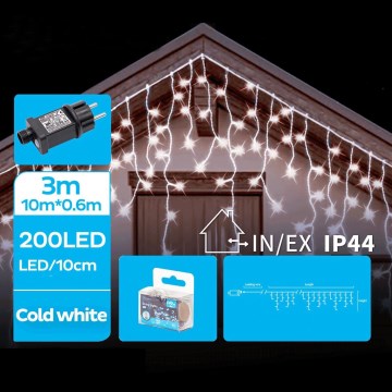 Brilagi - LED Outdoor String Lights 200xLED/8 modes 13x0,6m IP44 cool white