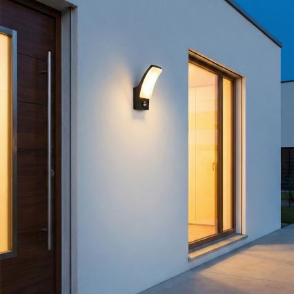 BRILAGI - LED outdoor wall light with motion and dusk sensor ARCELO LED/12W/230V IP65 black