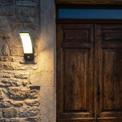BRILAGI - LED outdoor wall light with motion and dusk sensor ARCELO LED/12W/230V IP65 black