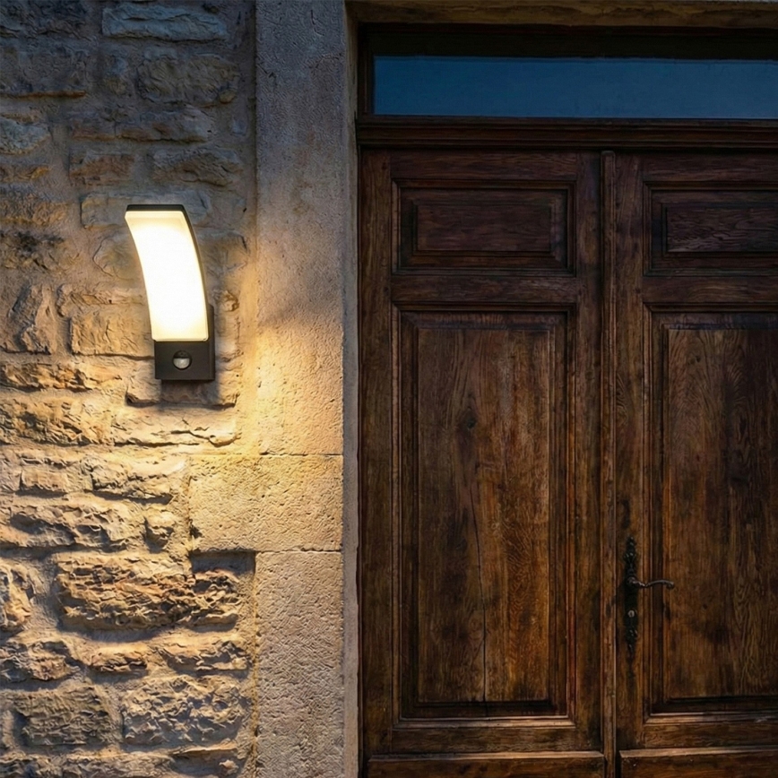 BRILAGI - LED outdoor wall light with motion and dusk sensor ARCELO LED/12W/230V IP65 black