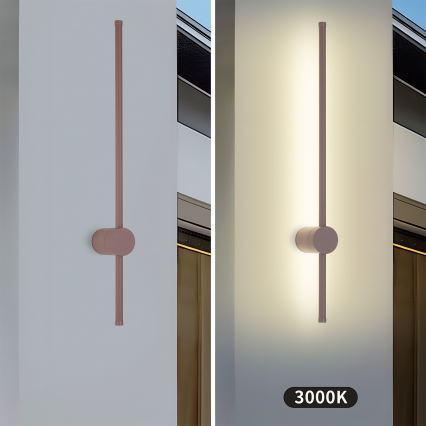 Brilagi - LED Outdoor Wall Light AURA LED/12W/230V 3000K IP54 65 cm brown CRI 90