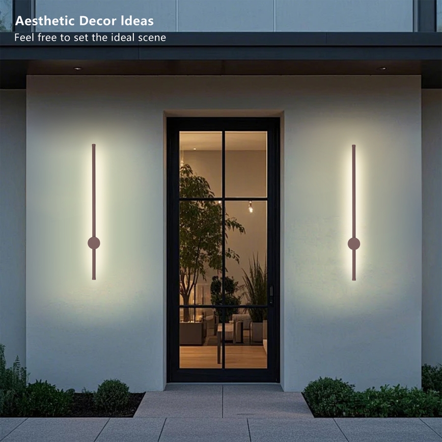 Brilagi - LED Outdoor Wall Light AURA LED/12W/230V 3000K IP54 65 cm brown CRI 90