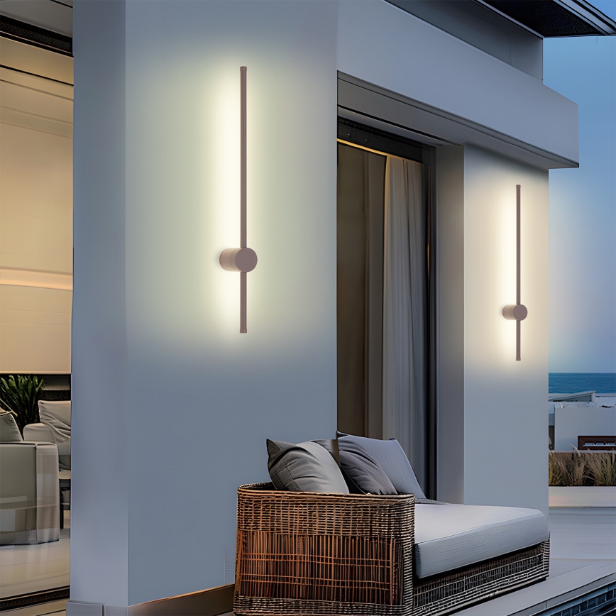 Brilagi - LED Outdoor Wall Light AURA LED/12W/230V 3000K IP54 65 cm brown CRI 90