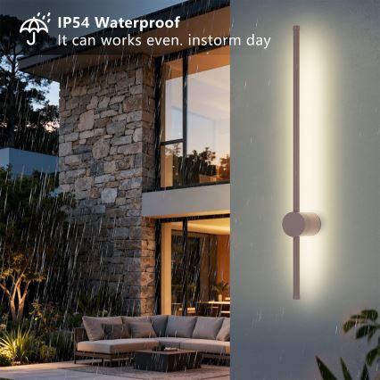 Brilagi - LED Outdoor Wall Light AURA LED/12W/230V 3000K IP54 65 cm brown CRI 90