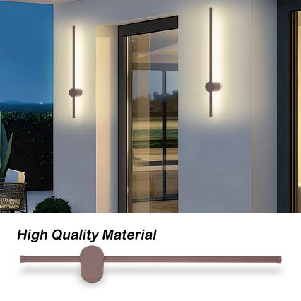 Brilagi - LED Outdoor Wall Light AURA LED/12W/230V 3000K IP54 65 cm brown CRI 90